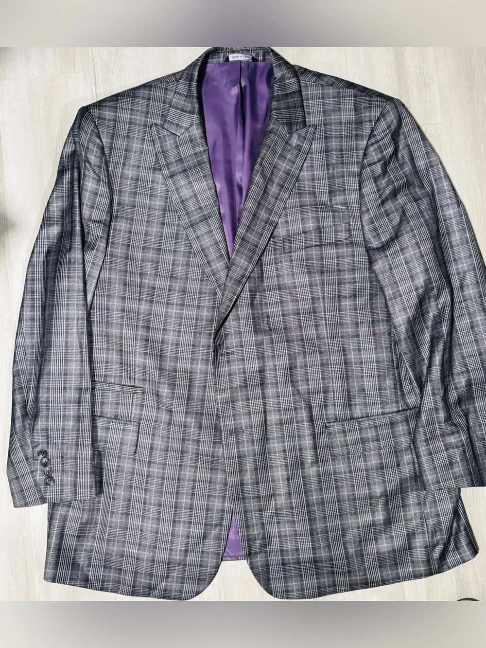 Steve Harvey Celebrity Edition Black, White & Gray 3 Piece Suit Size 50L/44W